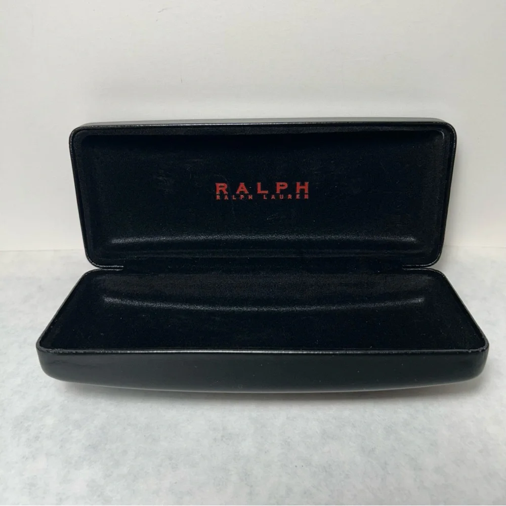 Ralph Lauren Matte Black Eyewear Sunglasses Clamshell Hard Case Embossed Logo